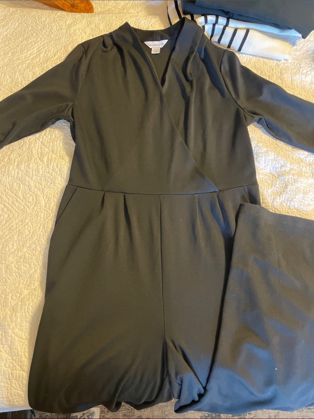 Liz Claiborne Black Wrap-Front Jumpsuit